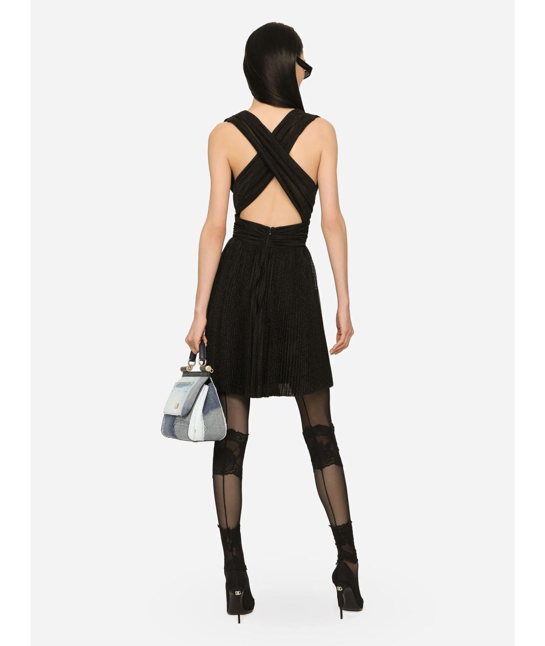 DOLCE&GABBANA Черное ацетатное вечернее платье, фото 3