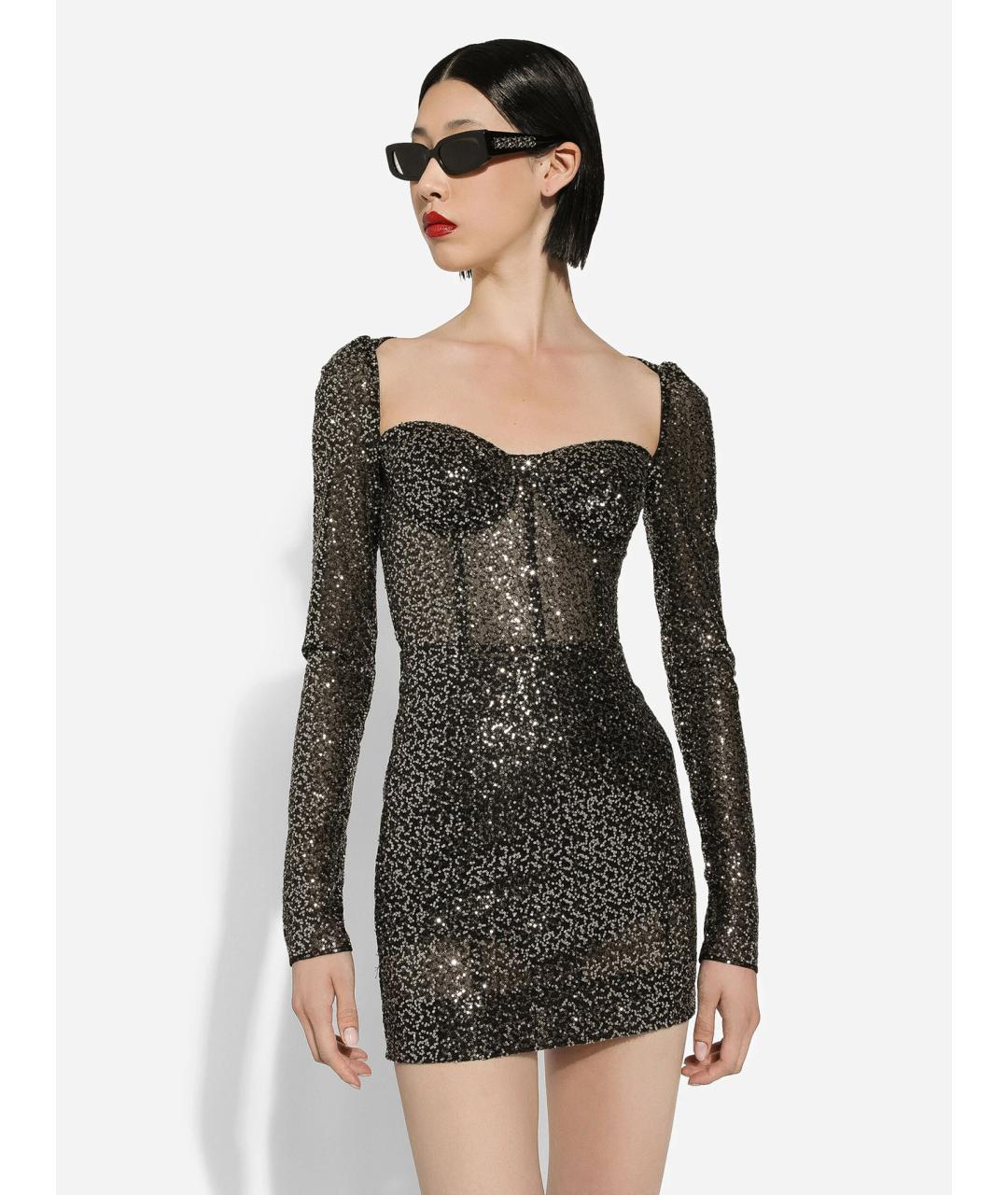 DOLCE&GABBANA Мульти полиэстеровое вечернее платье, фото 3