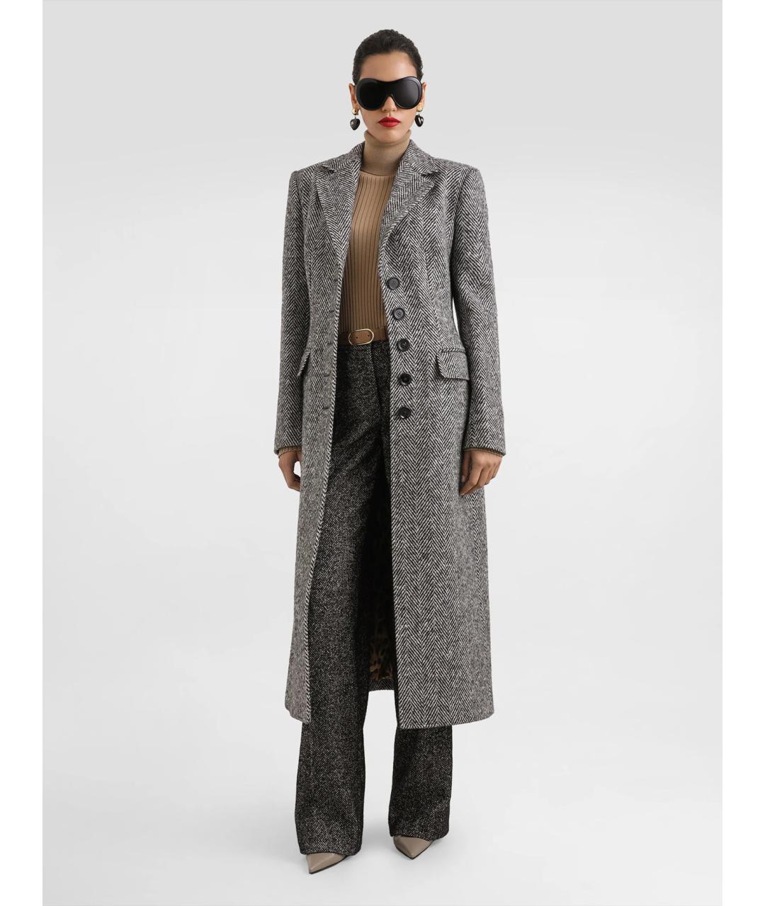 DOLCE&GABBANA Мульти шерстяные прямые брюки, фото 2