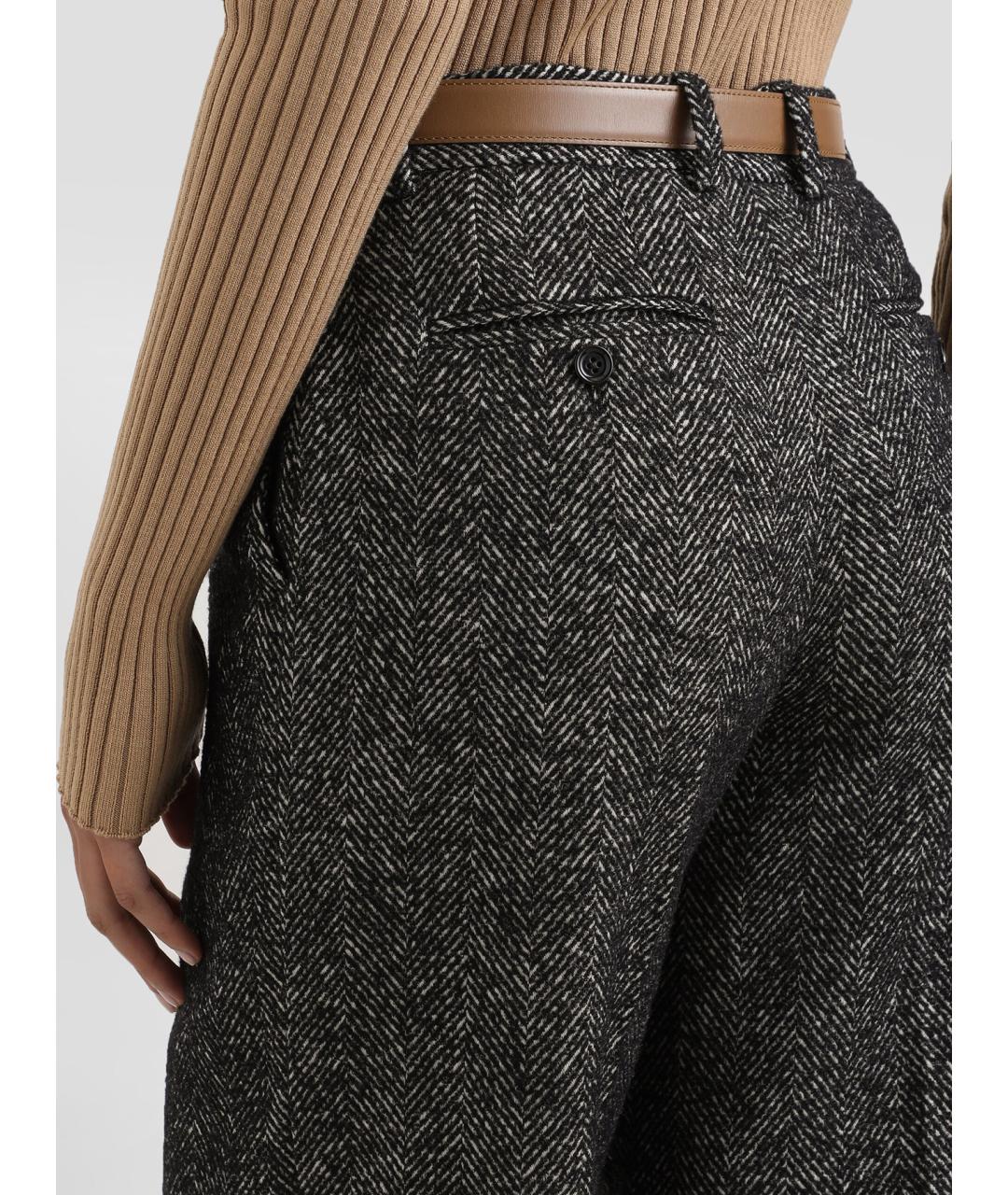 DOLCE&GABBANA Мульти шерстяные прямые брюки, фото 4