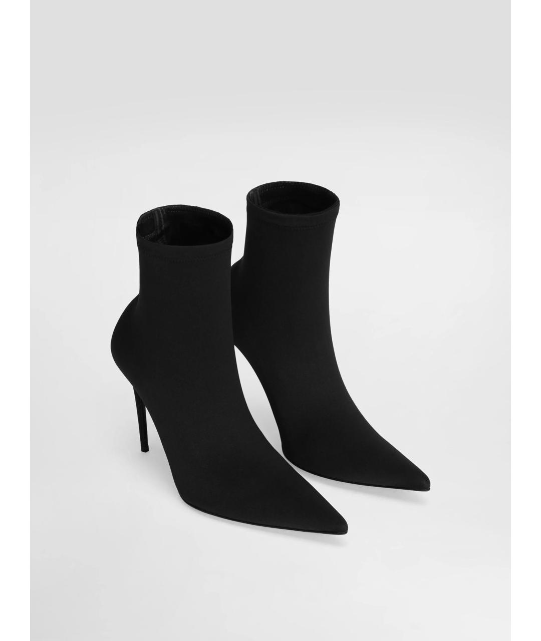 DOLCE&GABBANA Черные текстильные ботильоны, фото 2