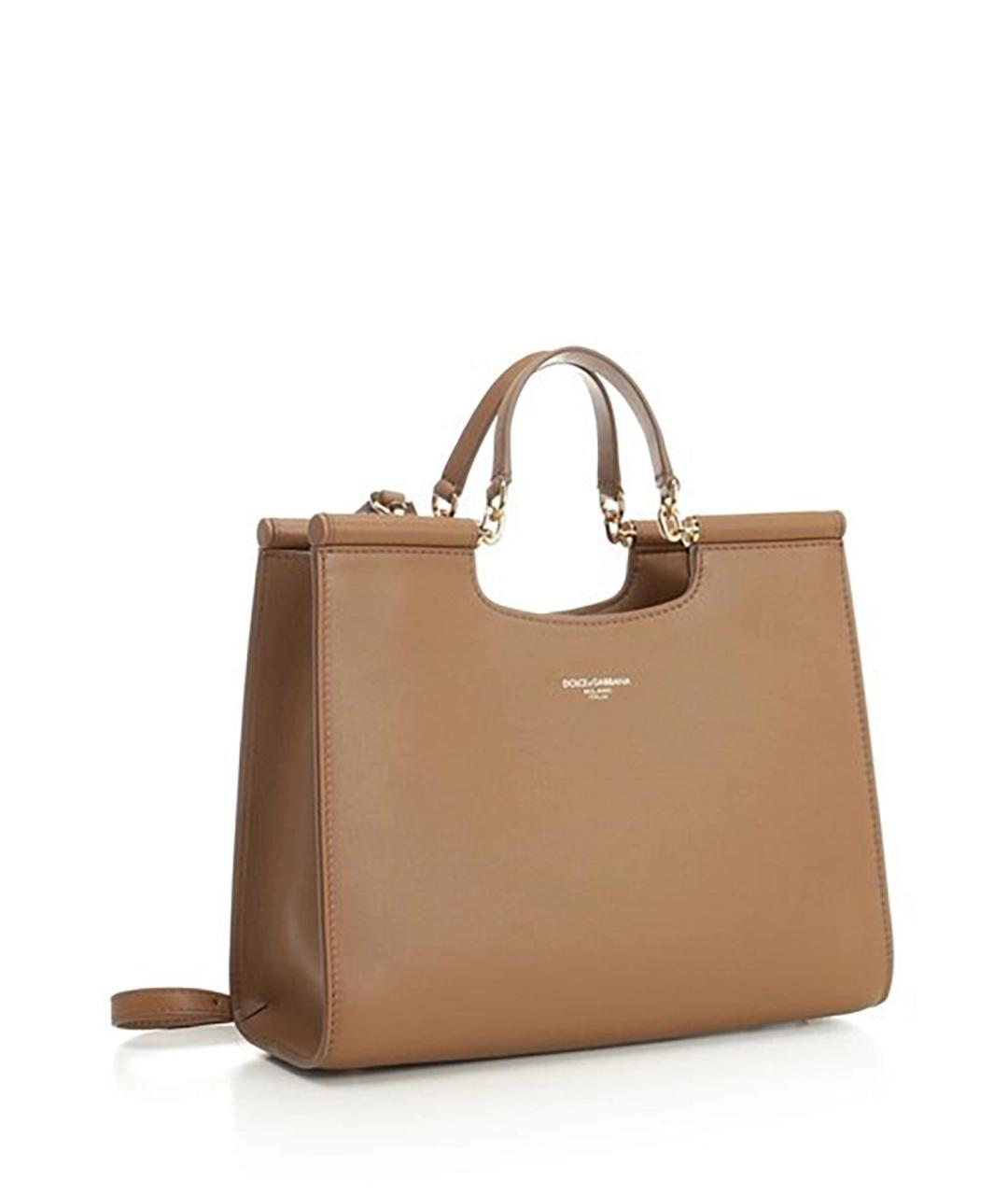 DOLCE&GABBANA Коричневая кожаная сумка через плечо, фото 2