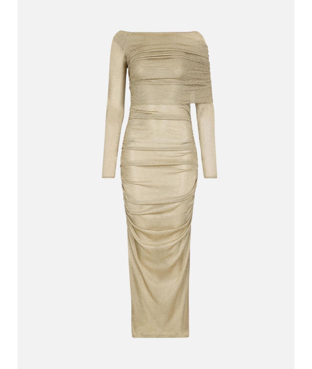 DOLCE&GABBANA Золотое вискозное вечернее платье, фото 5