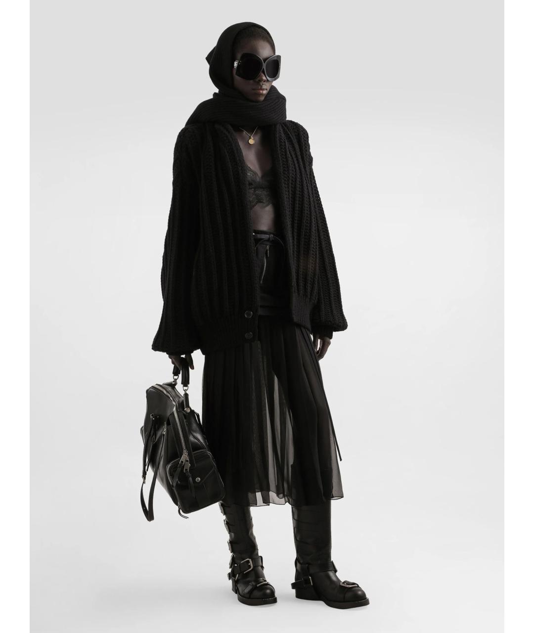 DOLCE&GABBANA Черная шелковая юбка миди, фото 2