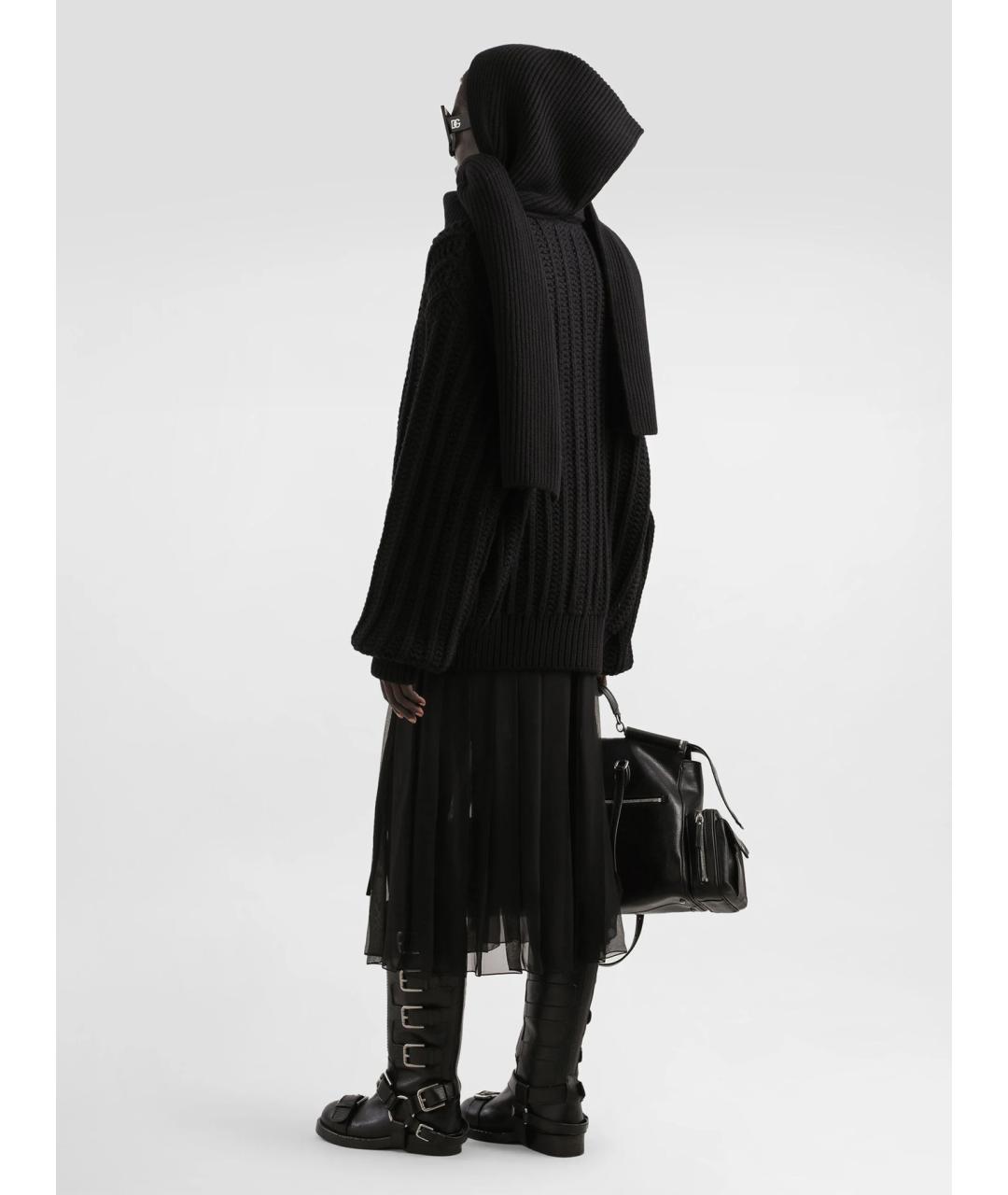 DOLCE&GABBANA Черная шелковая юбка миди, фото 3