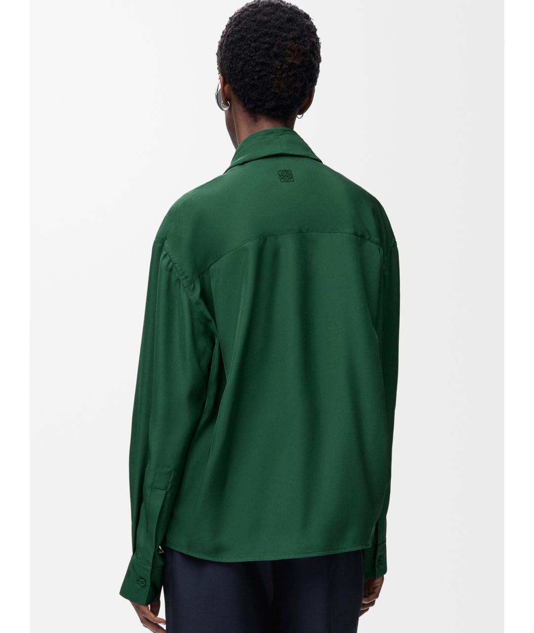 LOEWE Зеленая шелковая рубашка, фото 4