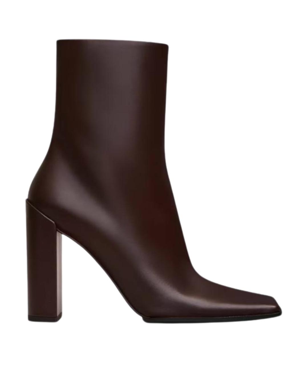 ALAIA Коричневые кожаные полусапоги, фото 1