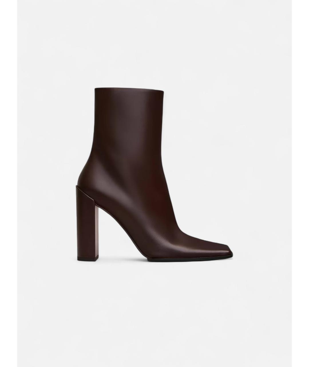 ALAIA Коричневые кожаные полусапоги, фото 5