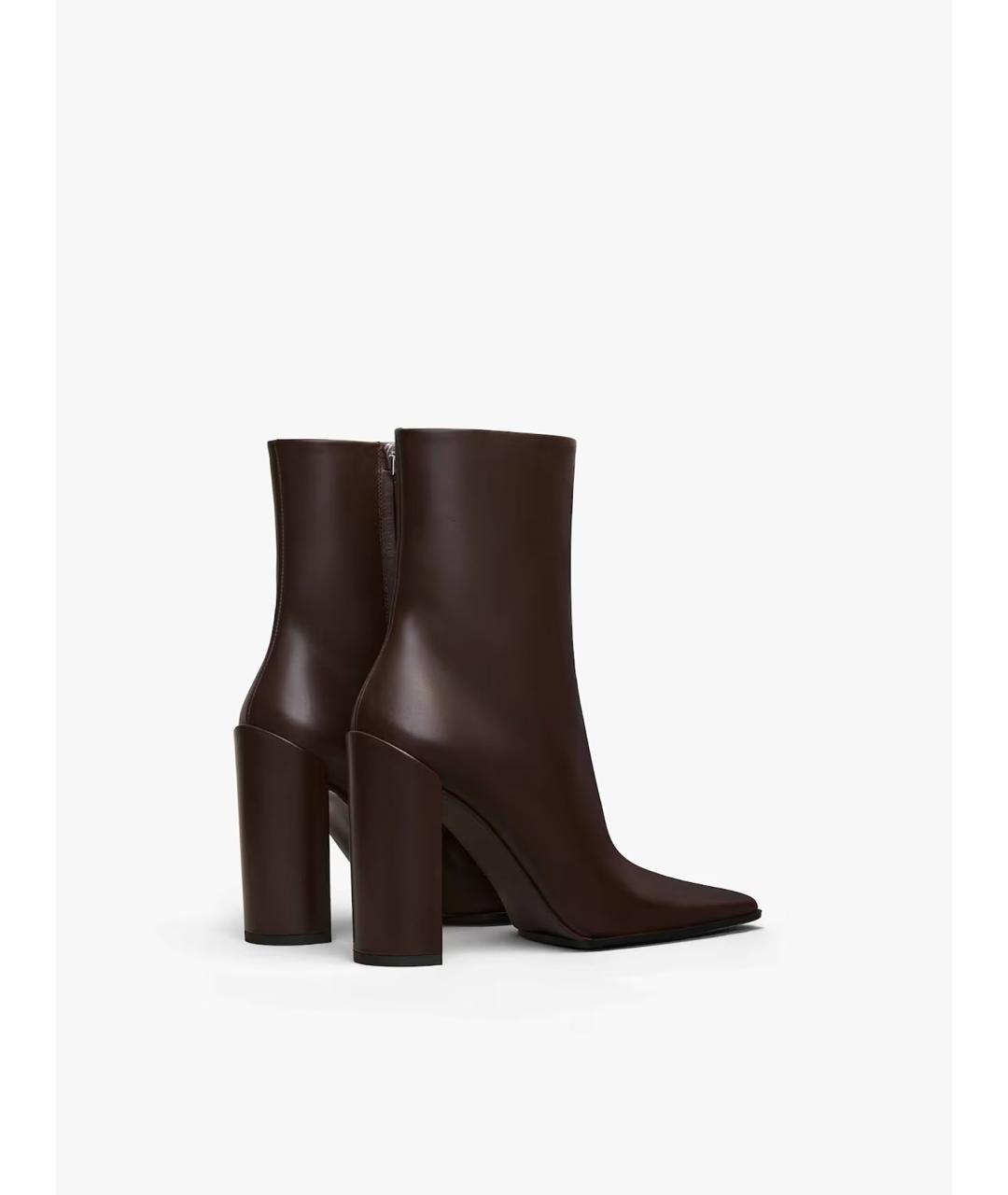 ALAIA Коричневые кожаные полусапоги, фото 4