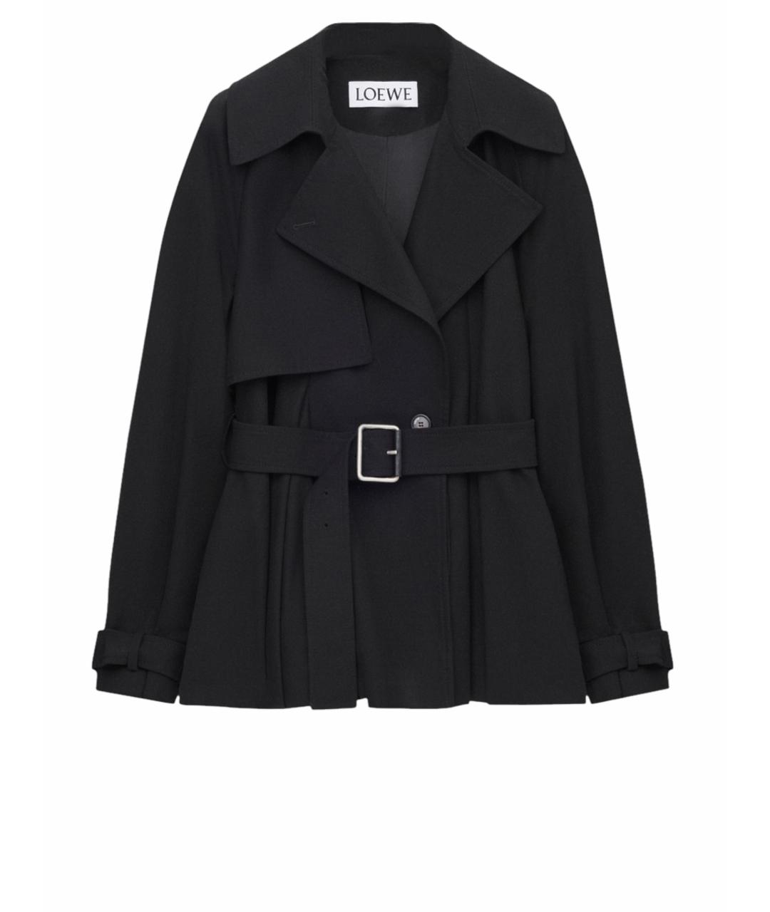 LOEWE Черный хлопковый тренч/плащ, фото 1