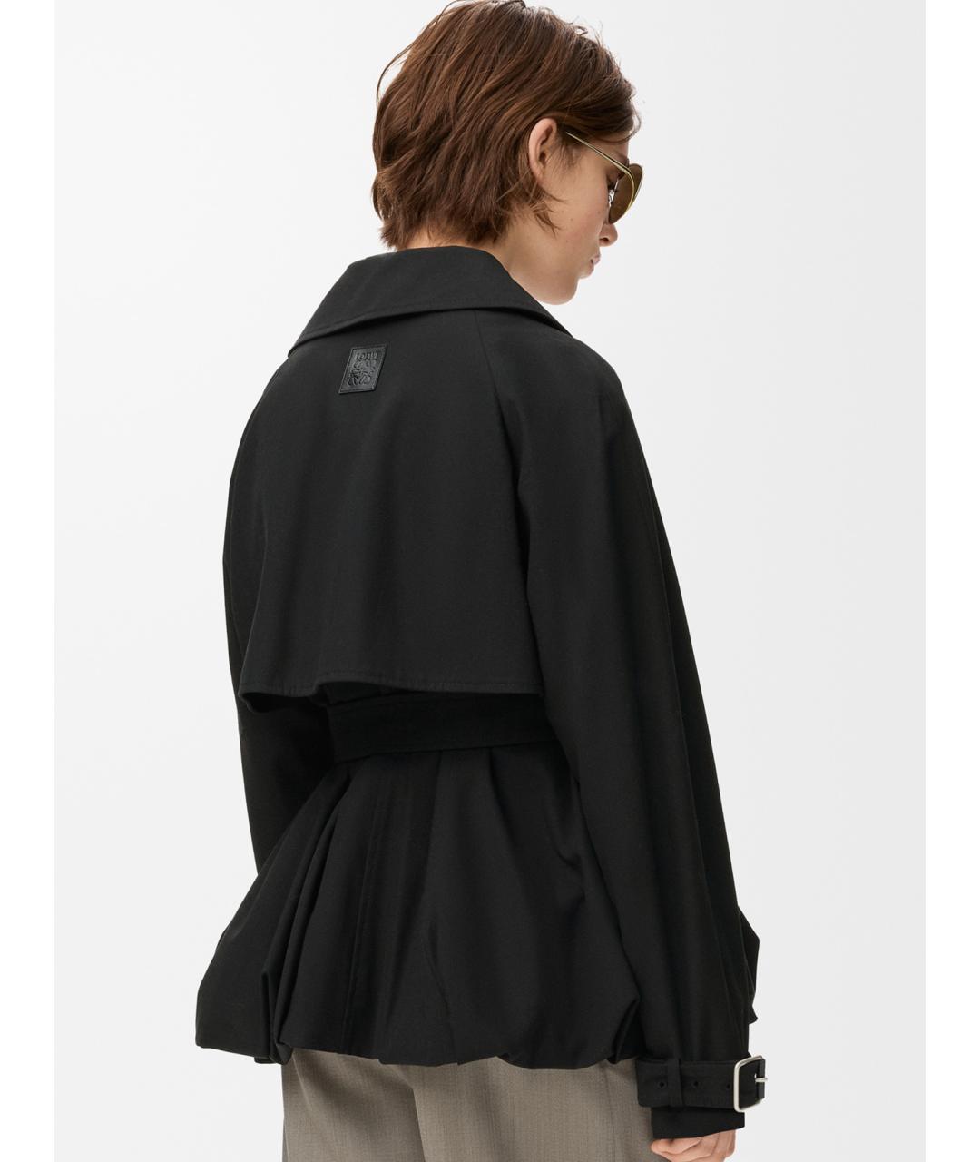 LOEWE Черный хлопковый тренч/плащ, фото 4