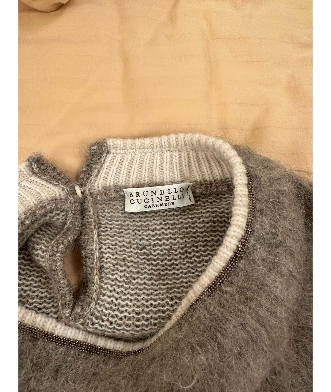 BRUNELLO CUCINELLI Бежевый шерстяной джемпер / свитер, фото 3