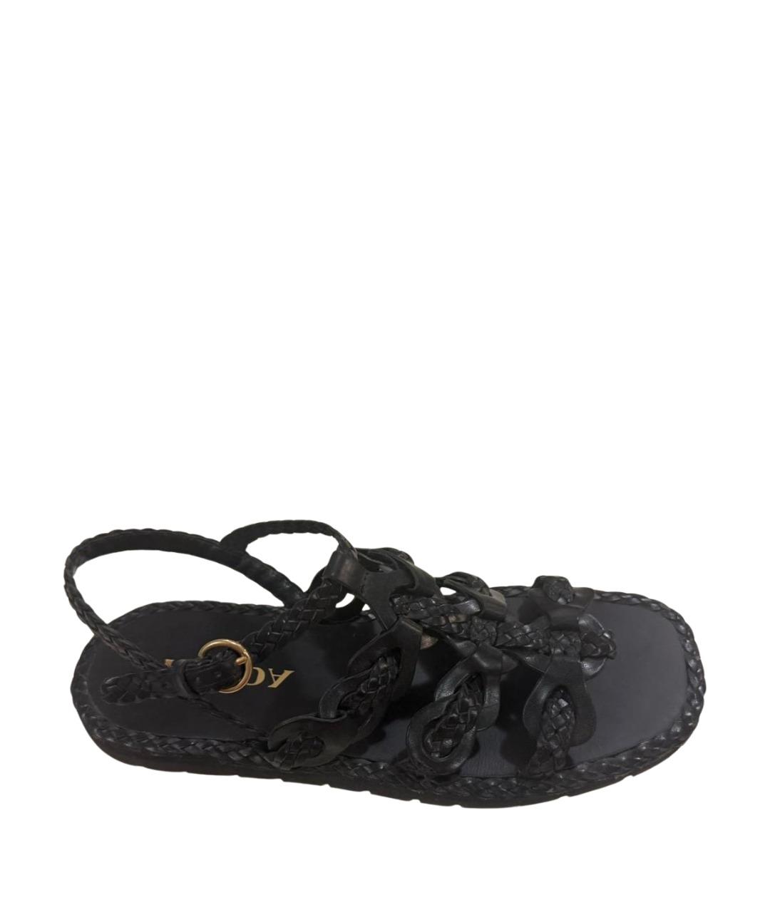 PRADA Черные кожаные сандалии, фото 1