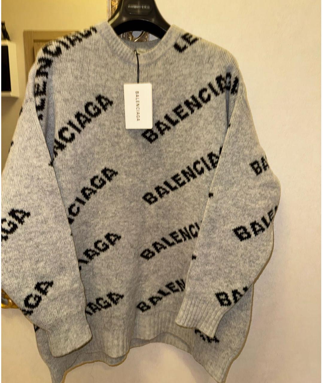 BALENCIAGA Серый шерстяной джемпер / свитер, фото 5