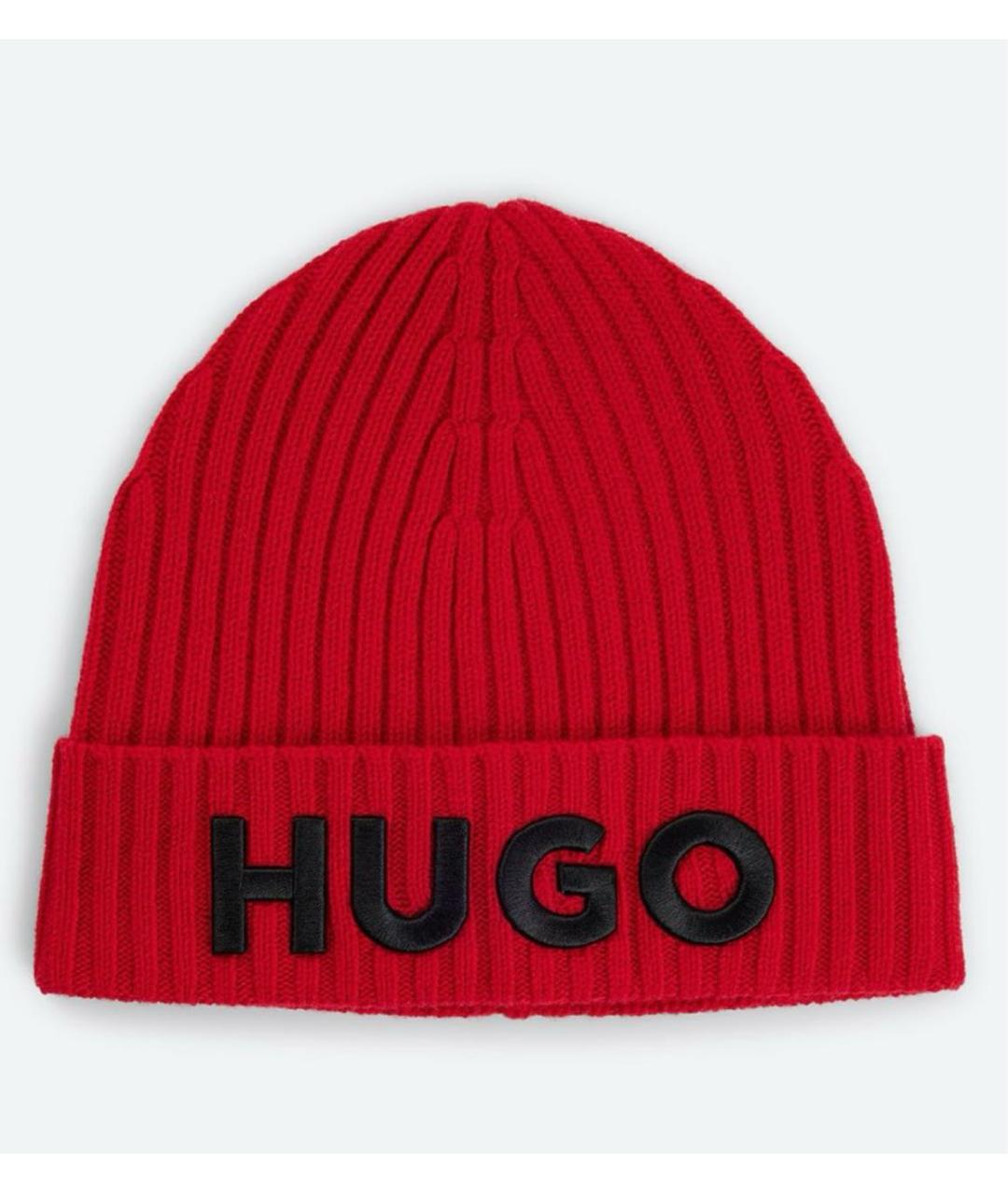 HUGO Красная шерстяная шапка, фото 5