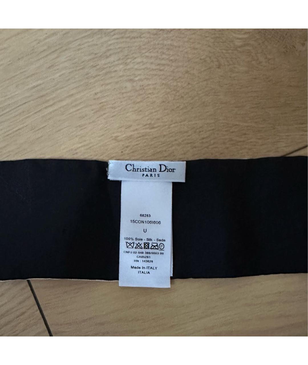 CHRISTIAN DIOR Черный шелковый платок, фото 3