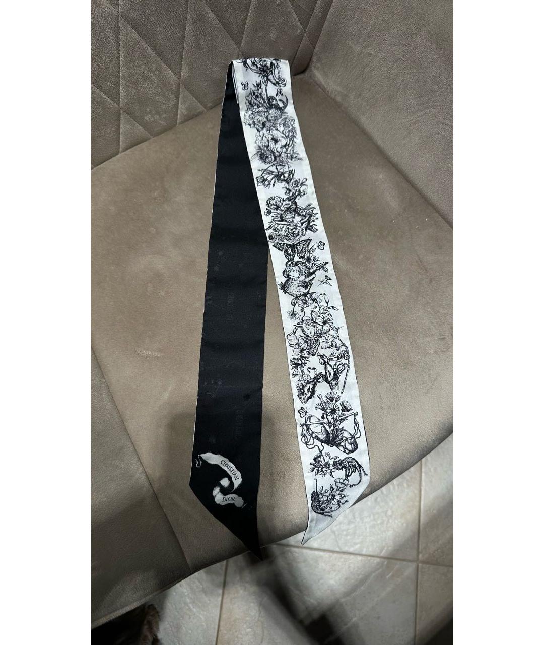 CHRISTIAN DIOR Черный шелковый платок, фото 5