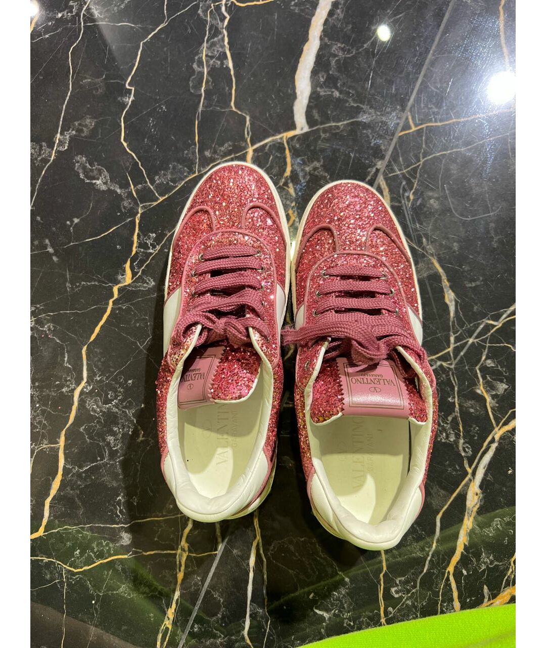 VALENTINO GARAVANI Розовые кожаные кроссовки, фото 3