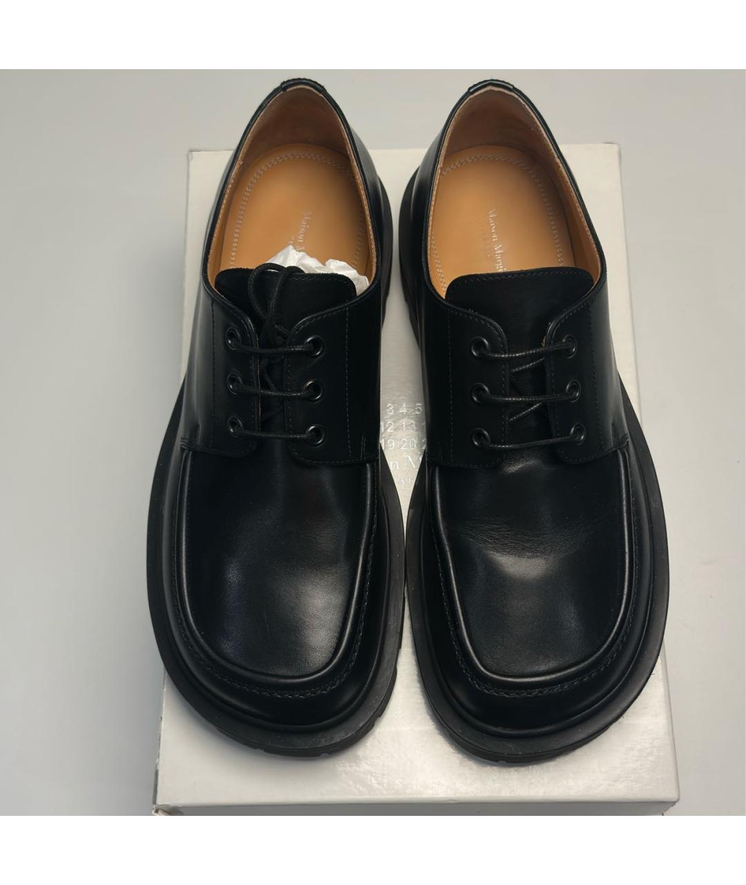 MAISON MARGIELA Черные кожаные туфли, фото 4