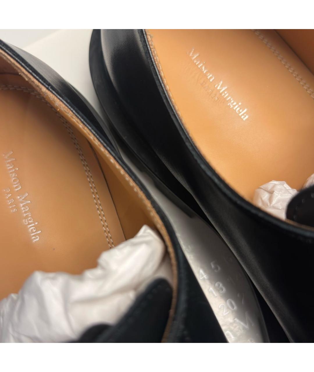 MAISON MARGIELA Черные кожаные туфли, фото 2