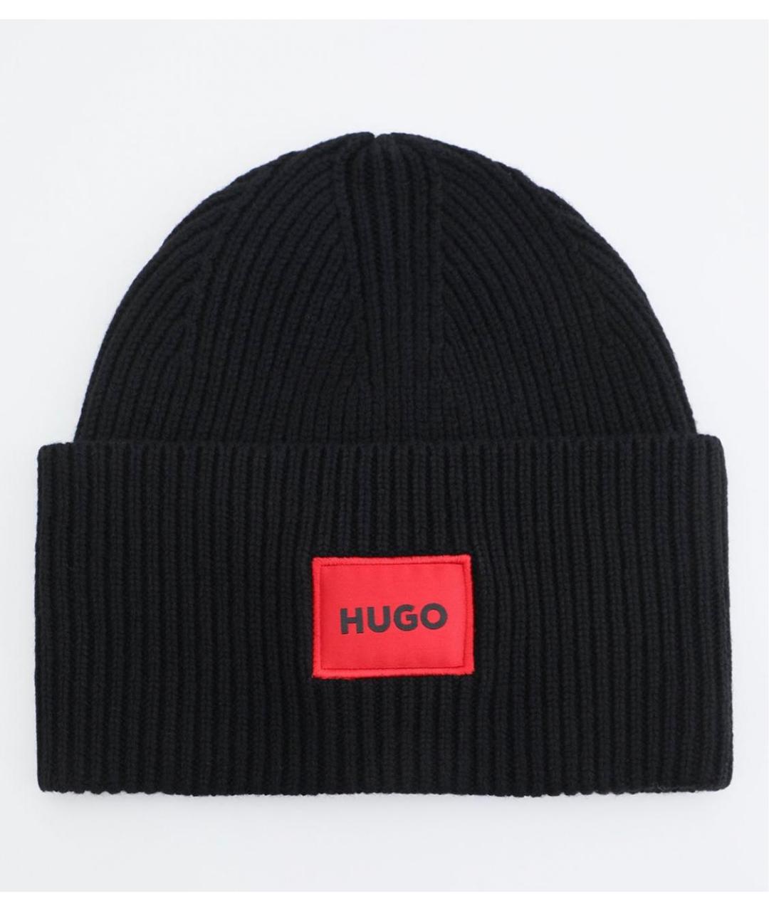 HUGO Черная шерстяная шапка, фото 6