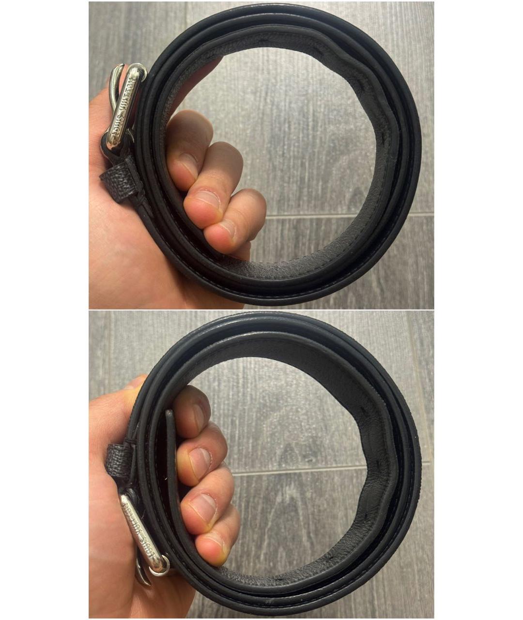 LOUIS VUITTON Черный кожаный ремень, фото 6