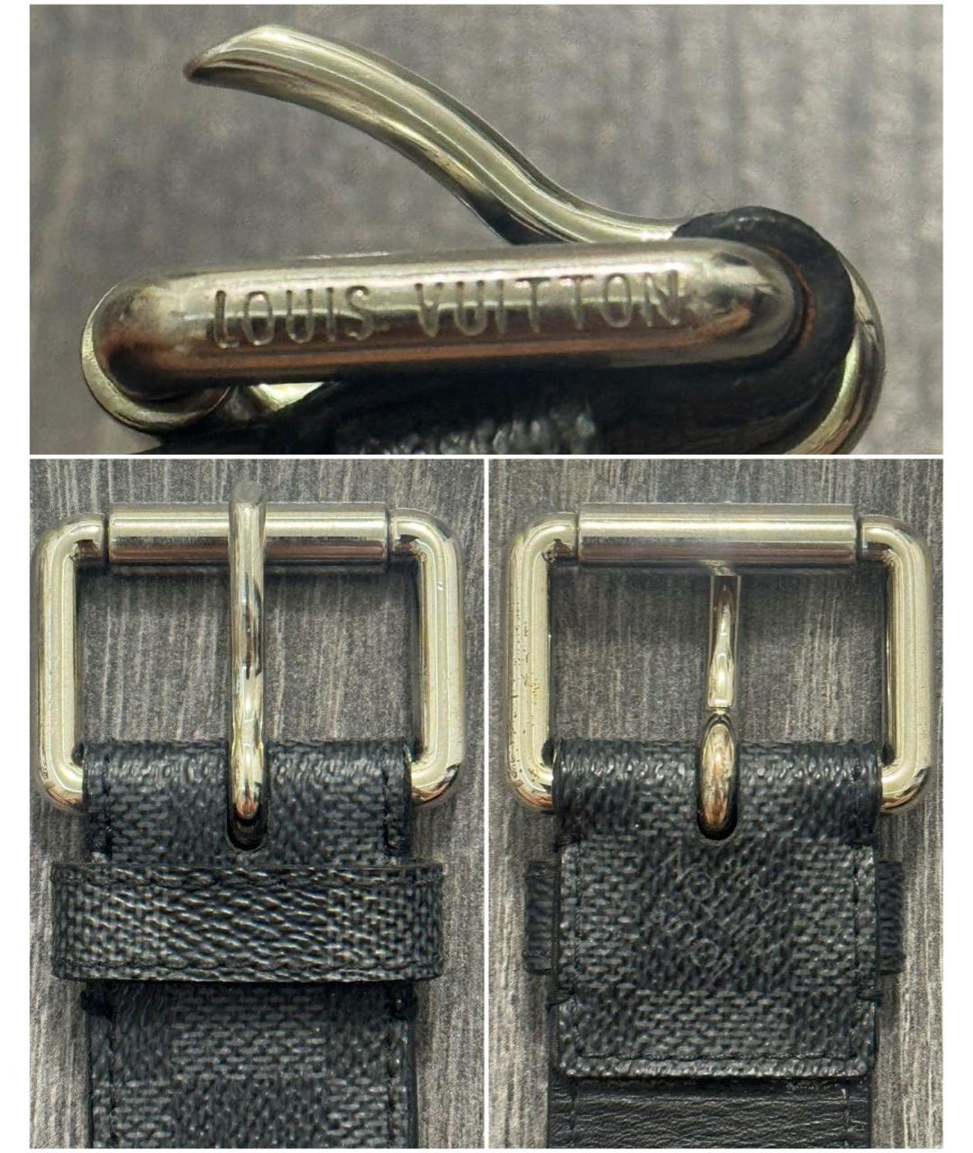 LOUIS VUITTON Черный кожаный ремень, фото 2