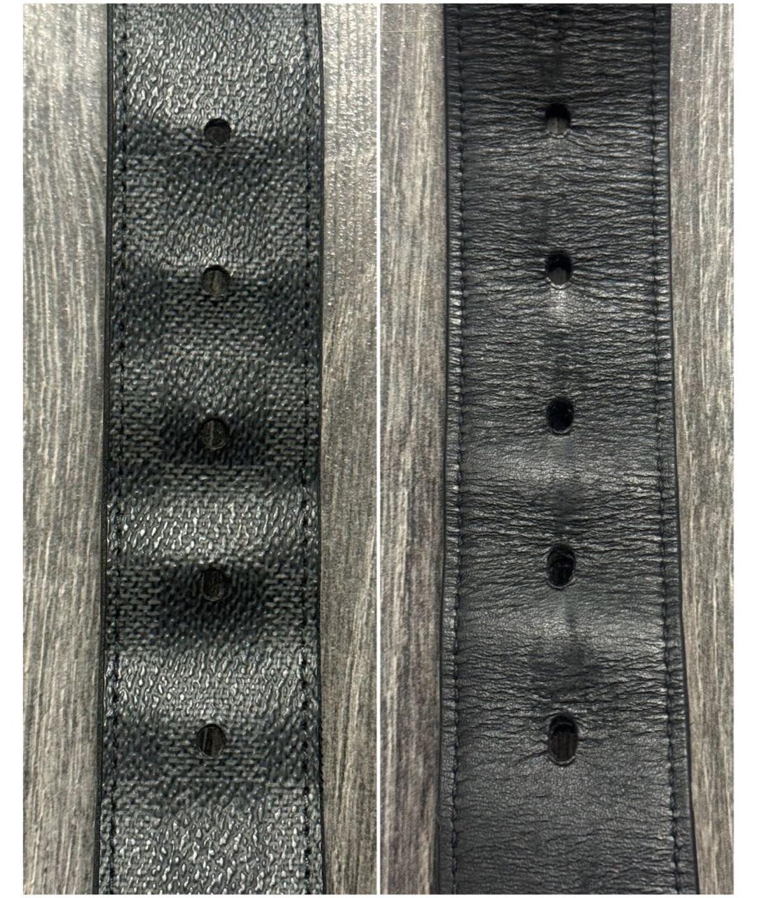 LOUIS VUITTON Черный кожаный ремень, фото 4