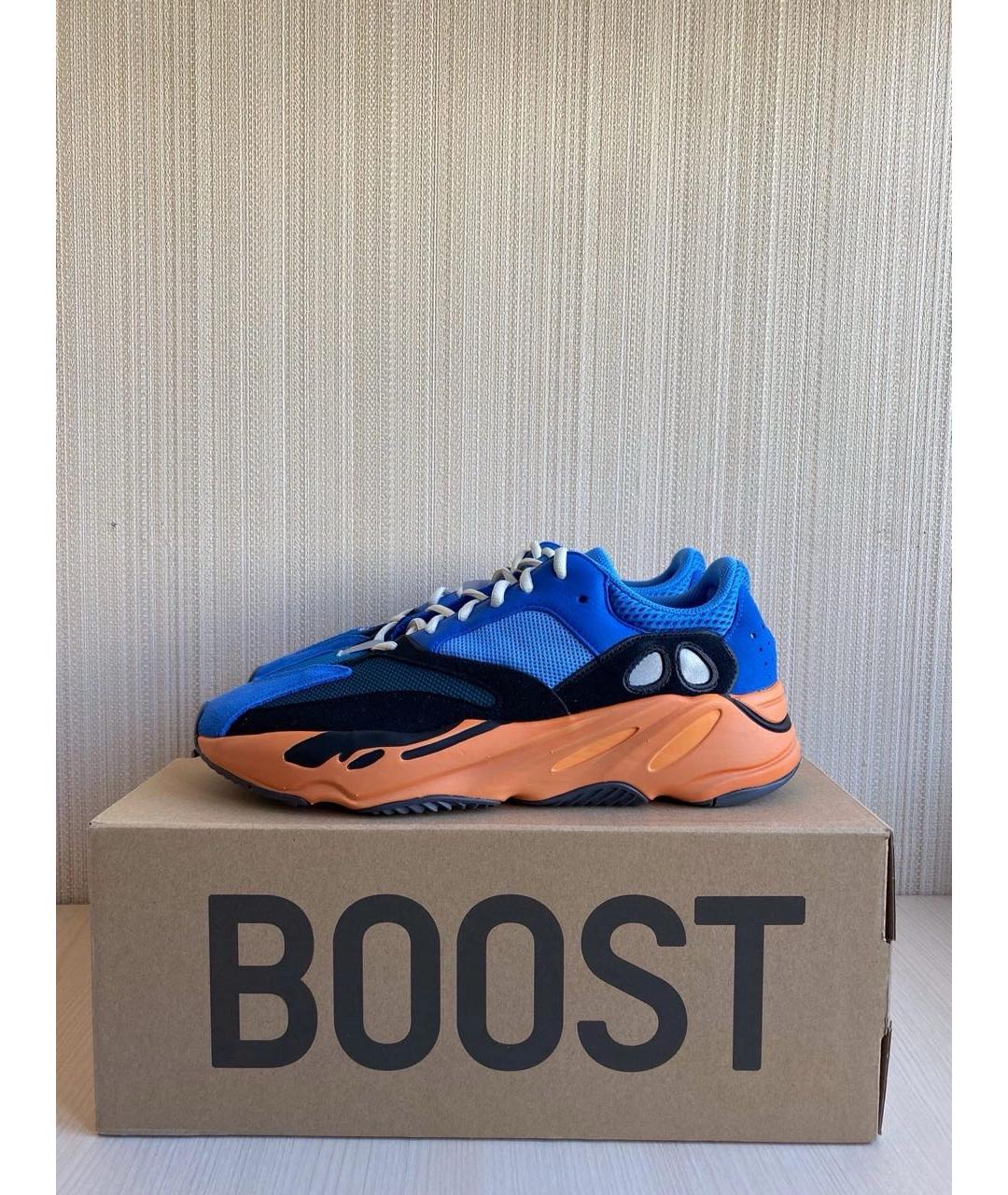 ADIDAS YEEZY Синие замшевые низкие кроссовки / кеды, фото 3