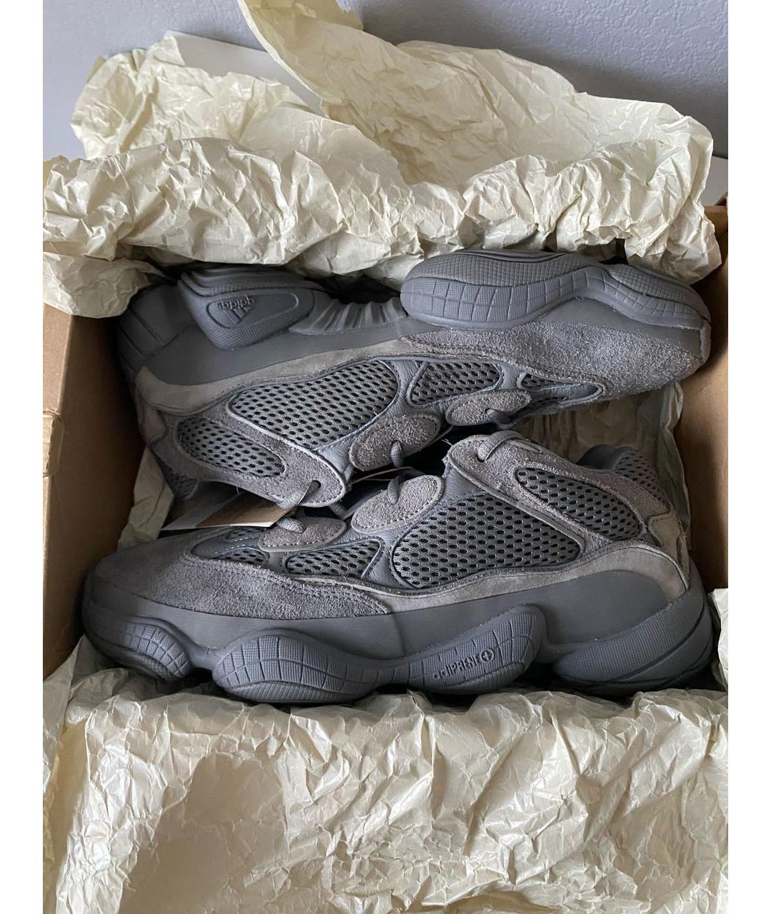 ADIDAS YEEZY Антрацитовые замшевые низкие кроссовки / кеды, фото 2