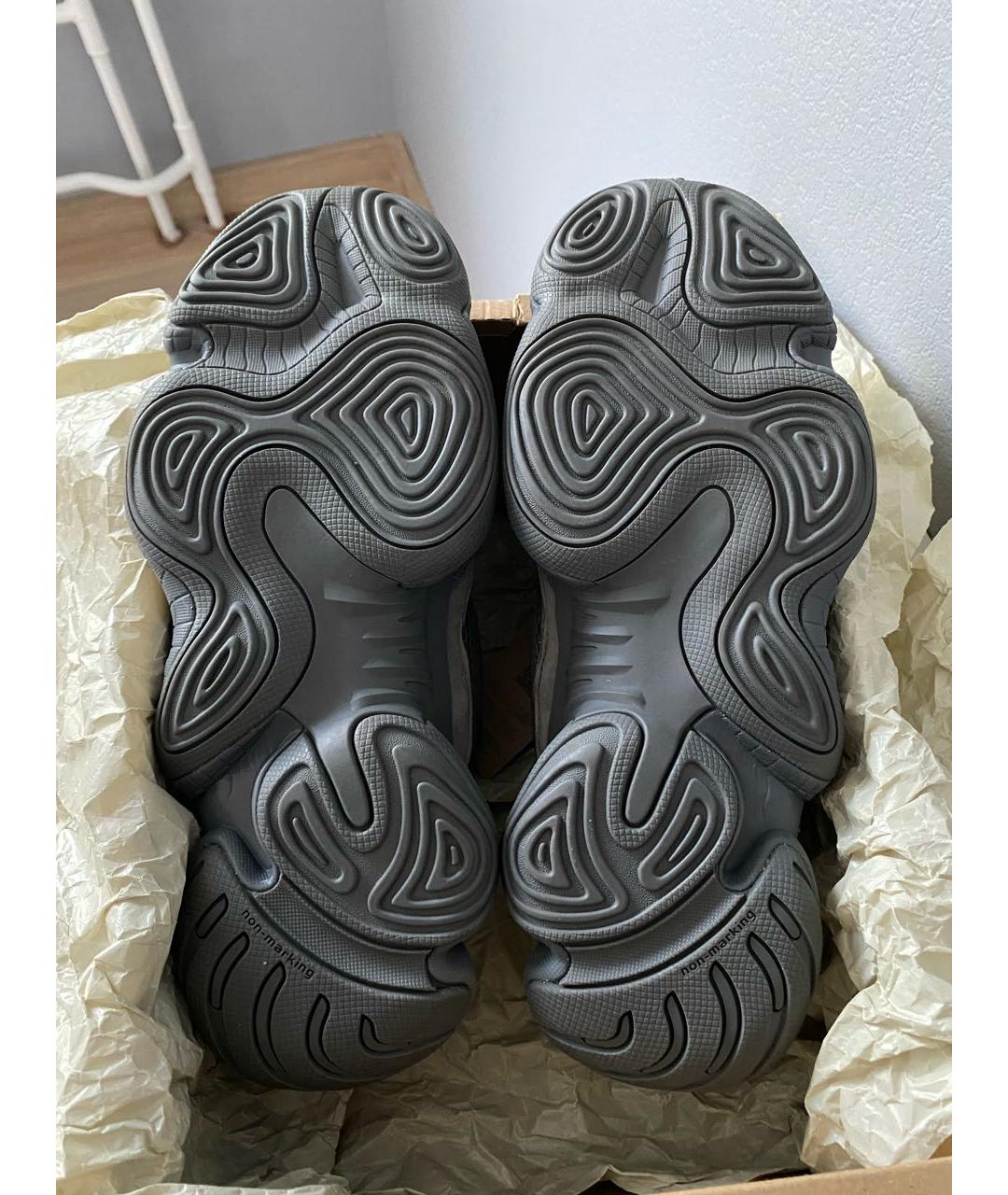 ADIDAS YEEZY Антрацитовые замшевые низкие кроссовки / кеды, фото 6