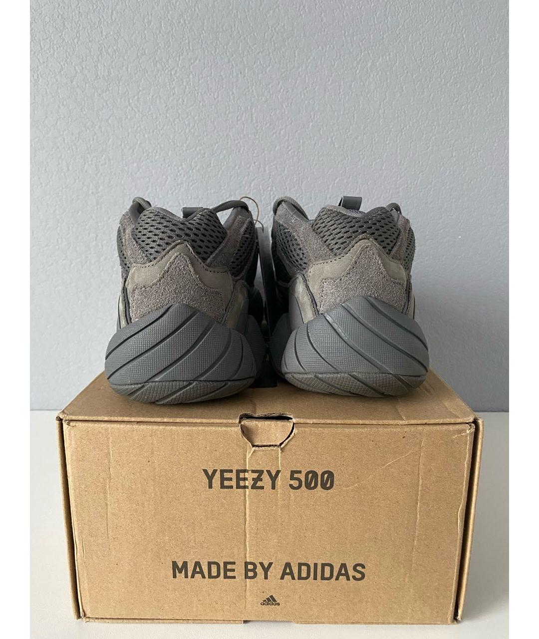 ADIDAS YEEZY Антрацитовые замшевые низкие кроссовки / кеды, фото 5