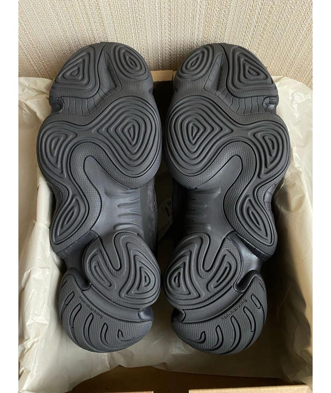 ADIDAS YEEZY Антрацитовые замшевые низкие кроссовки / кеды, фото 5