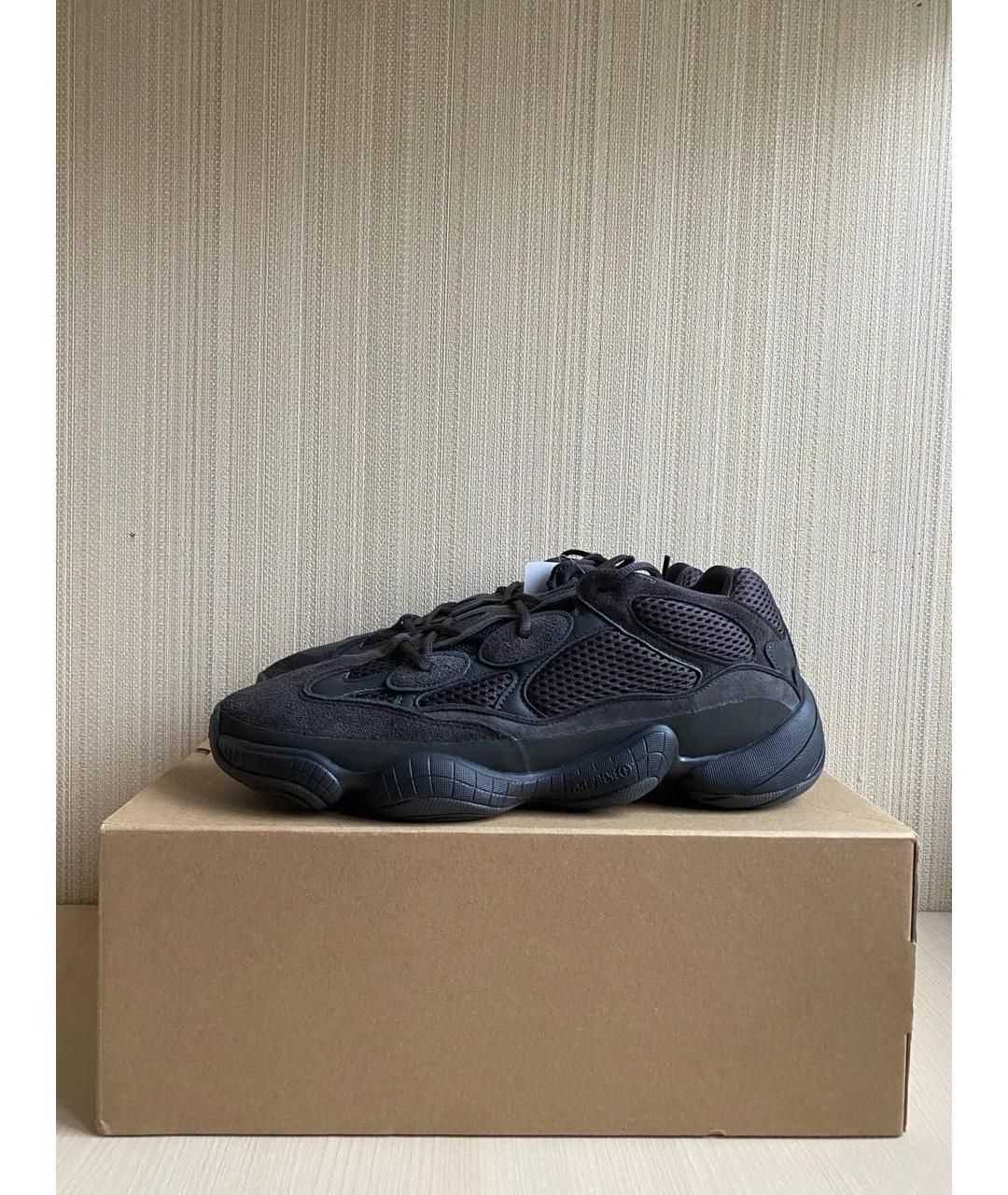 ADIDAS YEEZY Антрацитовые замшевые низкие кроссовки / кеды, фото 3