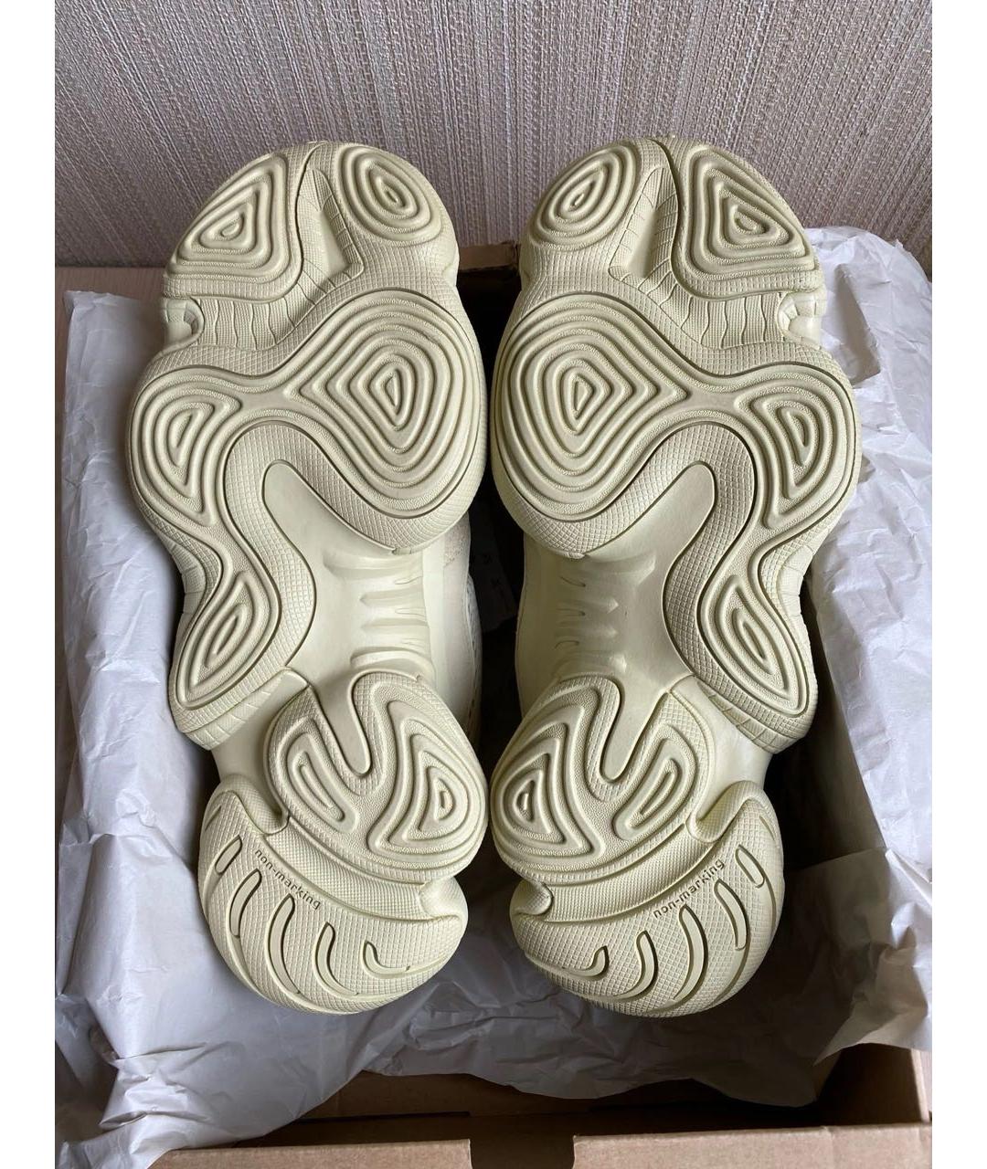 ADIDAS YEEZY Желтые замшевые низкие кроссовки / кеды, фото 5