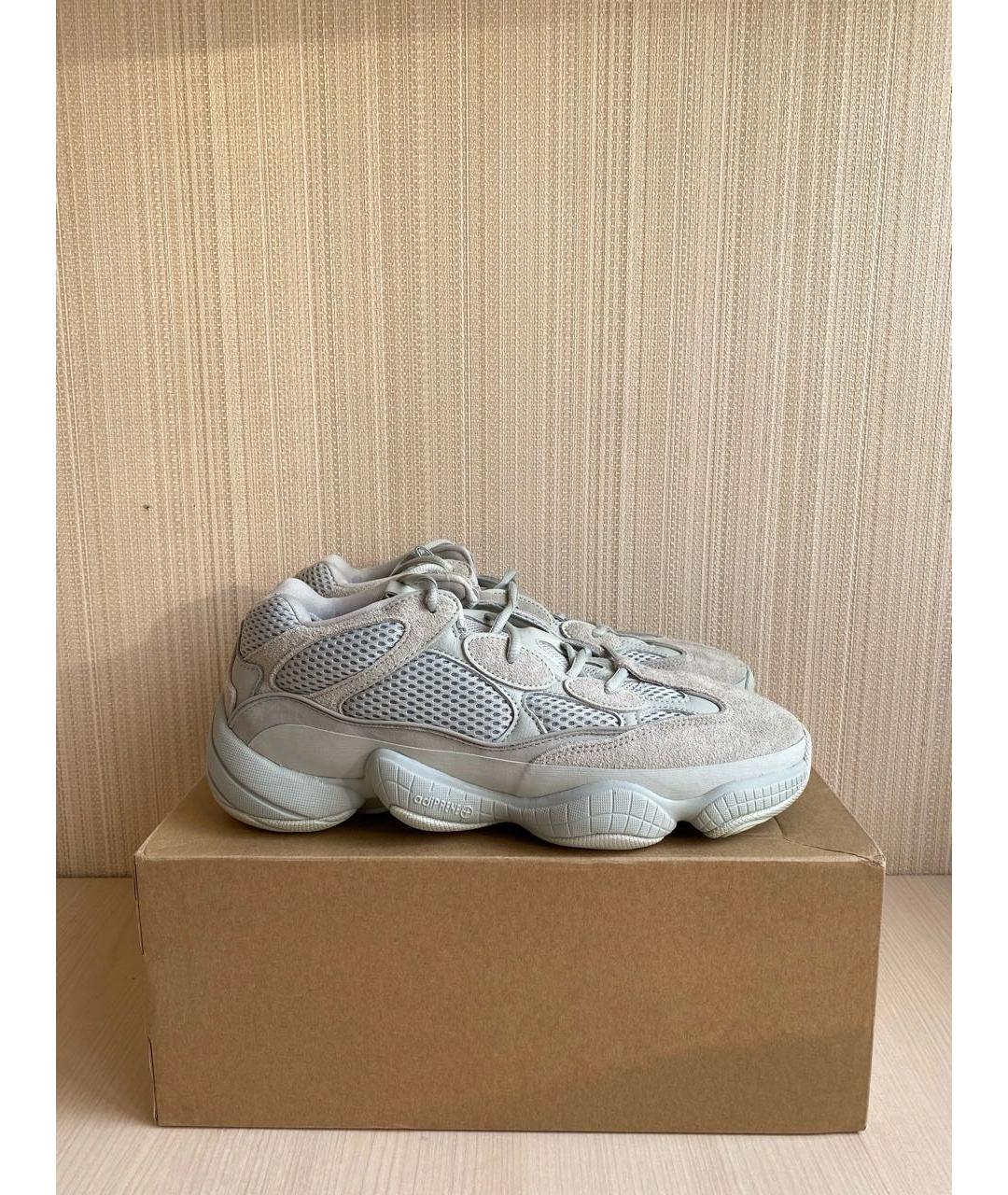 ADIDAS YEEZY Серые замшевые низкие кроссовки / кеды, фото 4