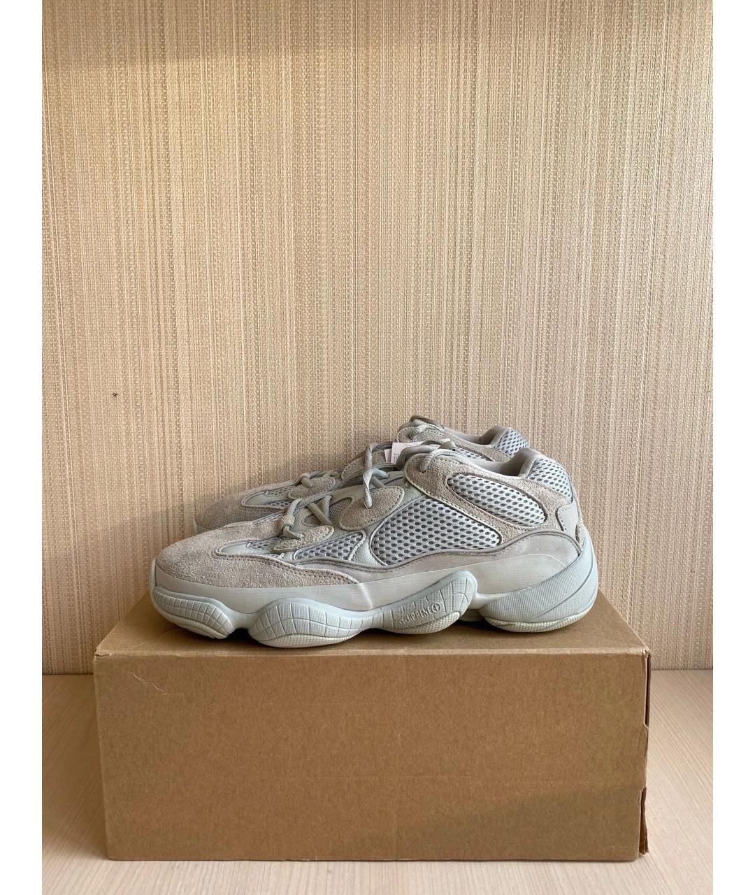 ADIDAS YEEZY Серые замшевые низкие кроссовки / кеды, фото 3