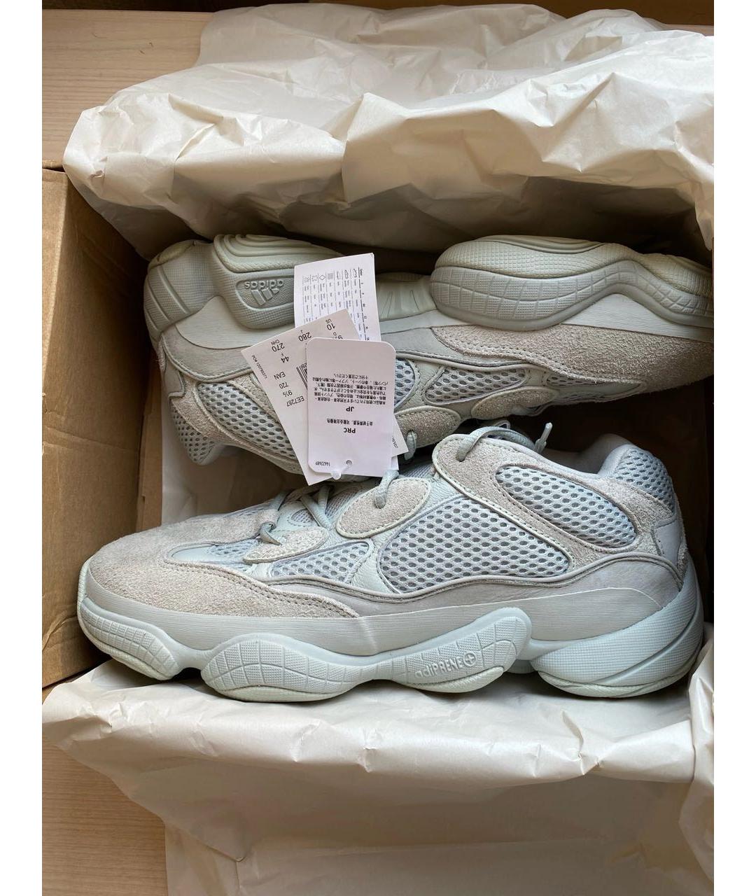 ADIDAS YEEZY Серые замшевые низкие кроссовки / кеды, фото 2