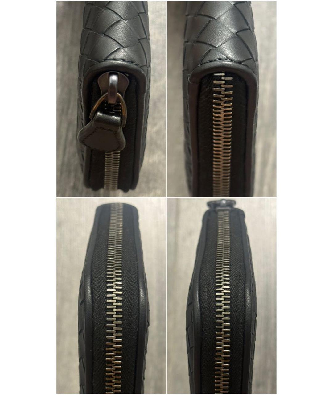 BOTTEGA VENETA Черный кожаный кошелек, фото 4