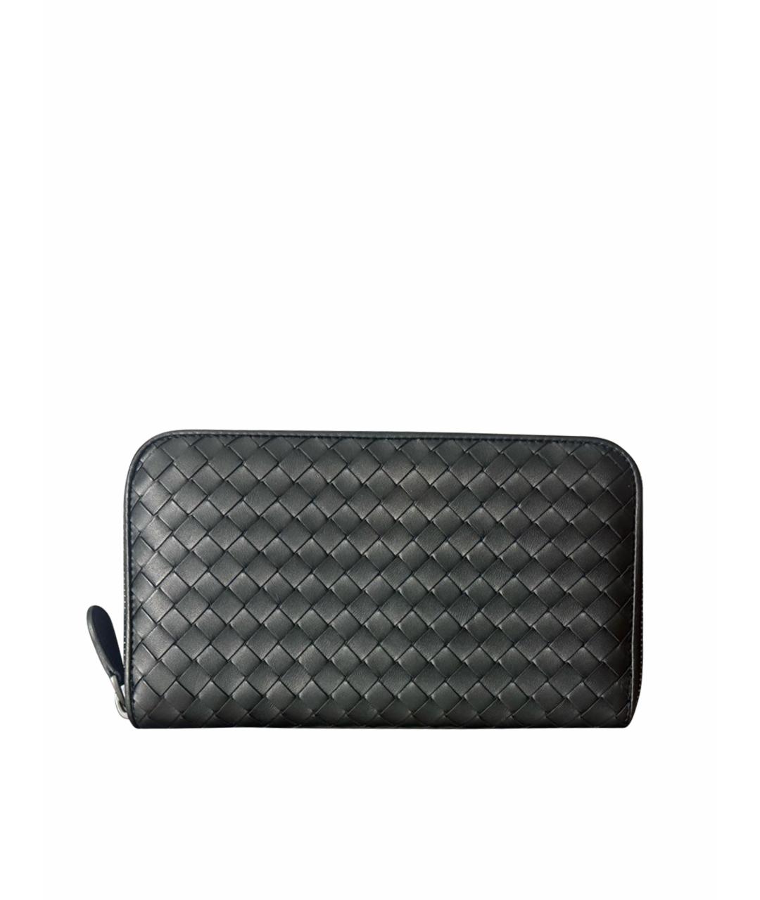 BOTTEGA VENETA Черный кожаный кошелек, фото 1