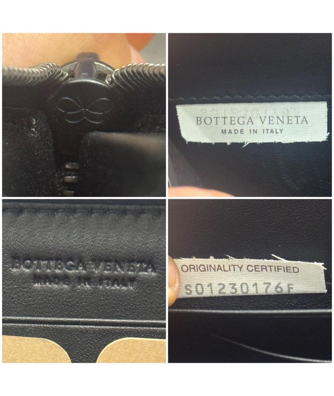 BOTTEGA VENETA Черный кожаный кошелек, фото 5