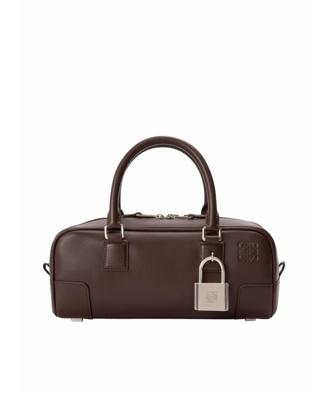 LOEWE Коричневая кожаная сумка с короткими ручками, фото 1