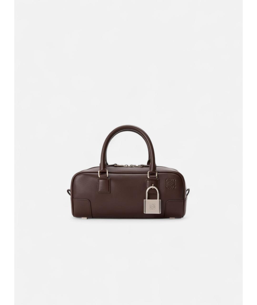 LOEWE Коричневая кожаная сумка с короткими ручками, фото 4