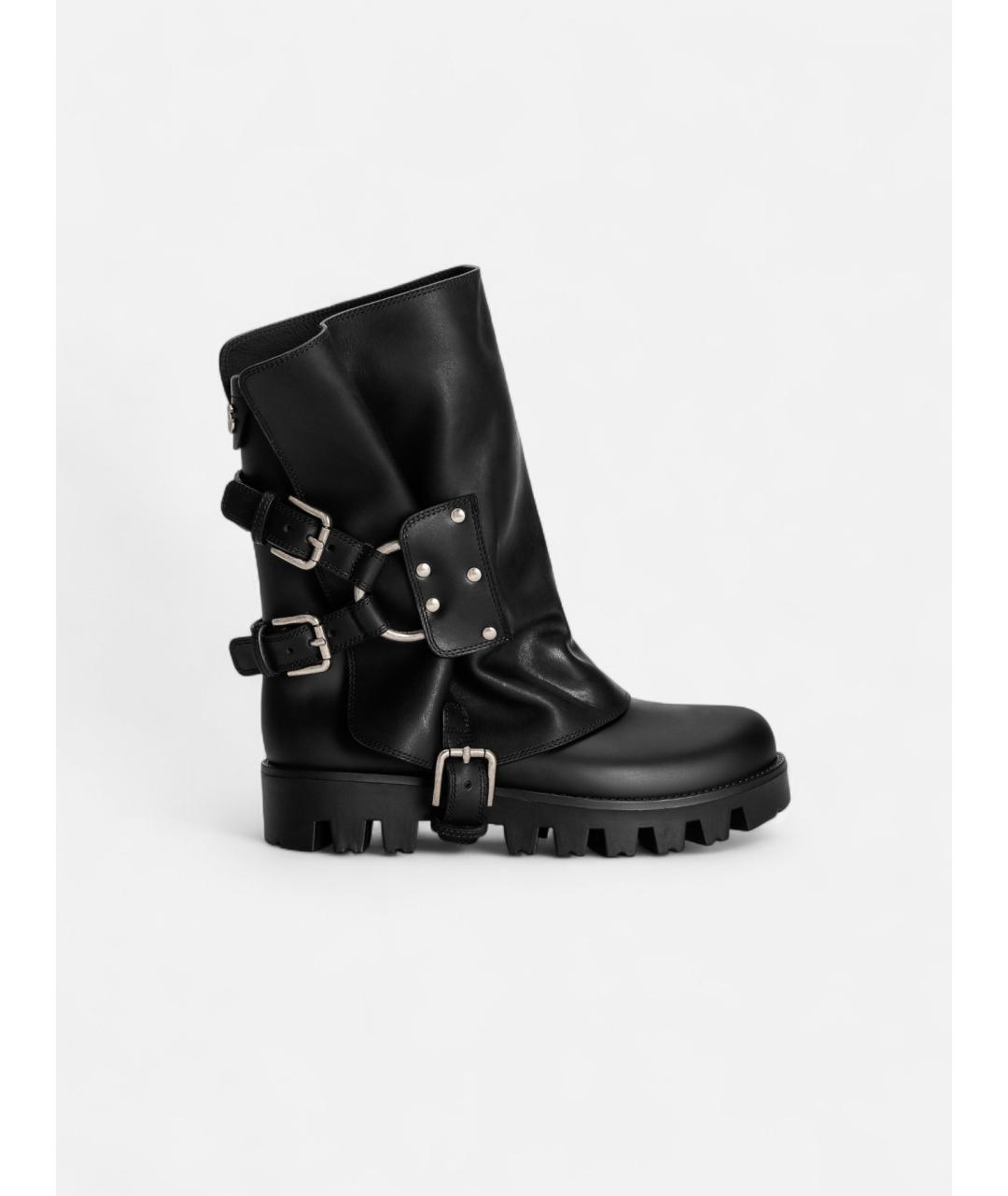 DOLCE&GABBANA Черные кожаные ботинки, фото 5