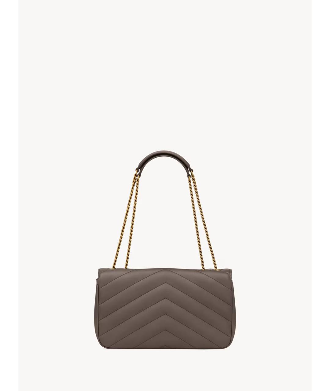 SAINT LAURENT Бежевая кожаная сумка через плечо, фото 4