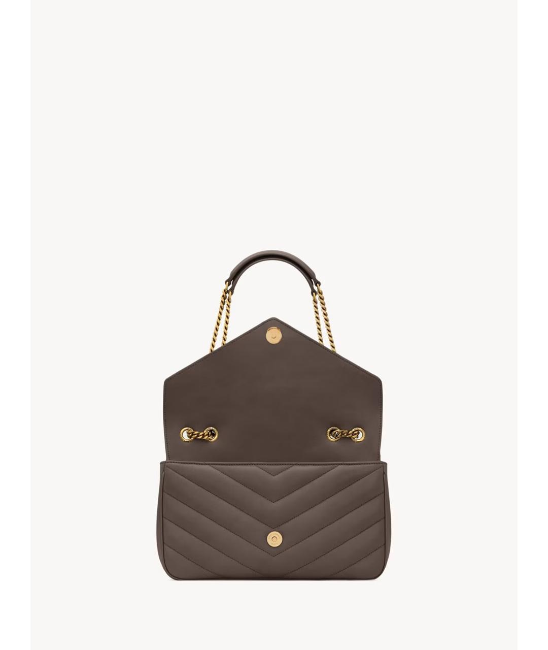 SAINT LAURENT Бежевая кожаная сумка через плечо, фото 2