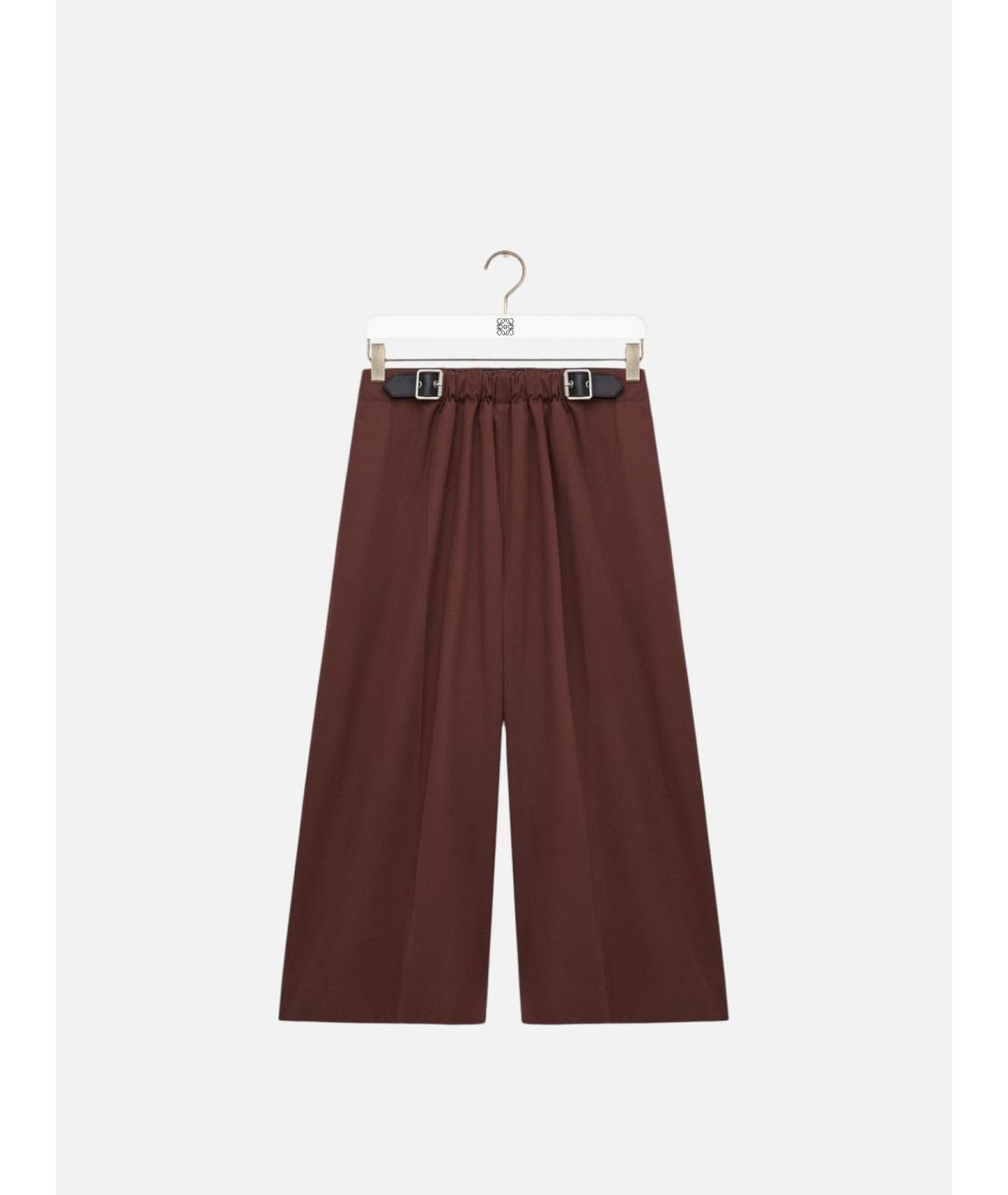 LOEWE Коричневые шелковые прямые брюки, фото 5