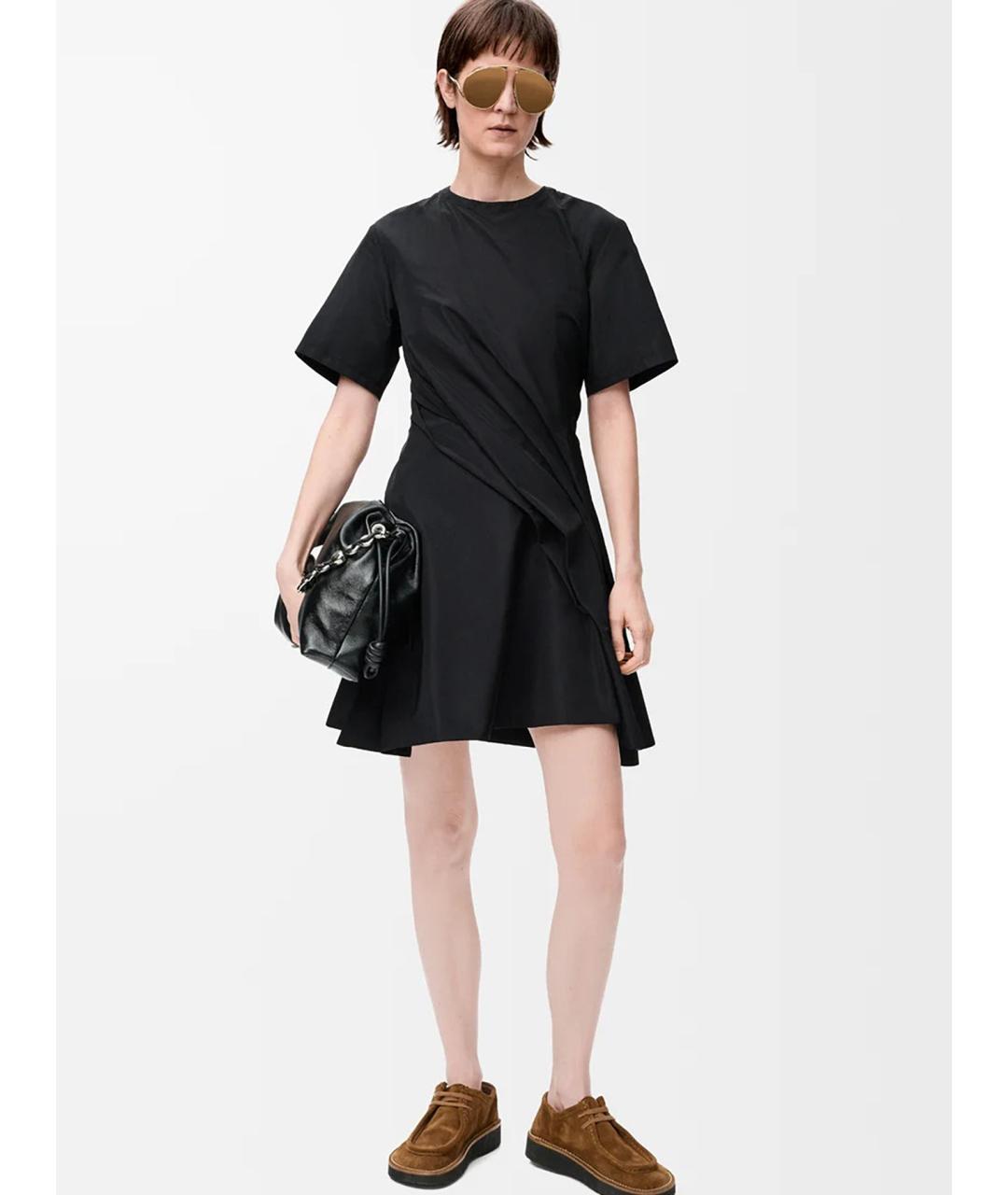 LOEWE Черное шелковое повседневное платье, фото 2