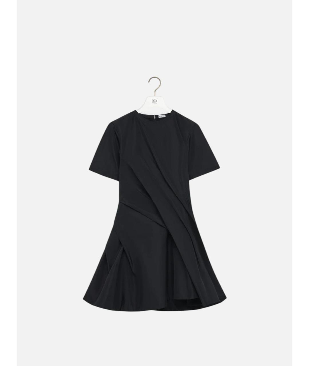LOEWE Черное шелковое повседневное платье, фото 4