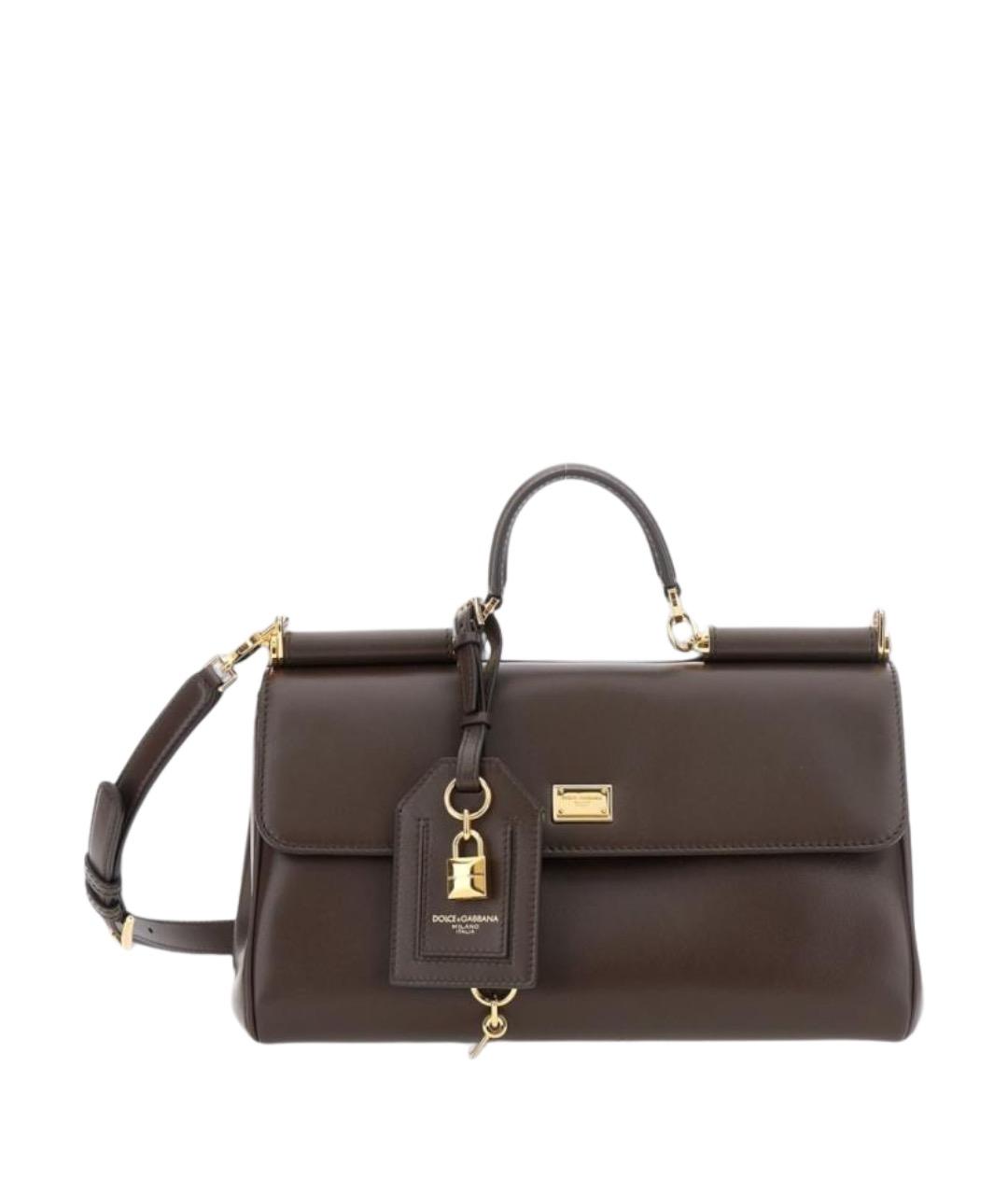 DOLCE&GABBANA Коричневая кожаная сумка через плечо, фото 1